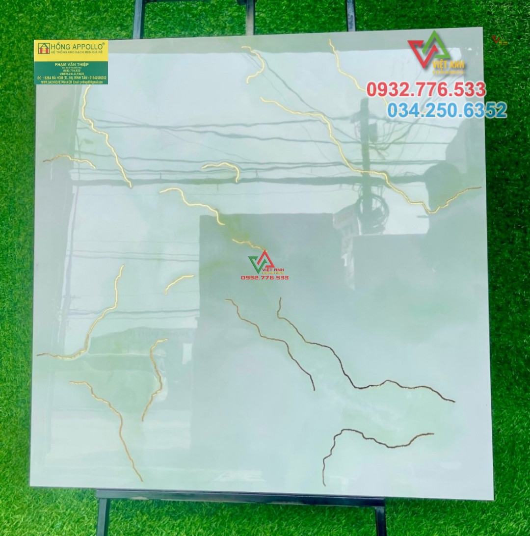 Gạch 80x80 màu xanh ngọc bích ánh kim cao cấp