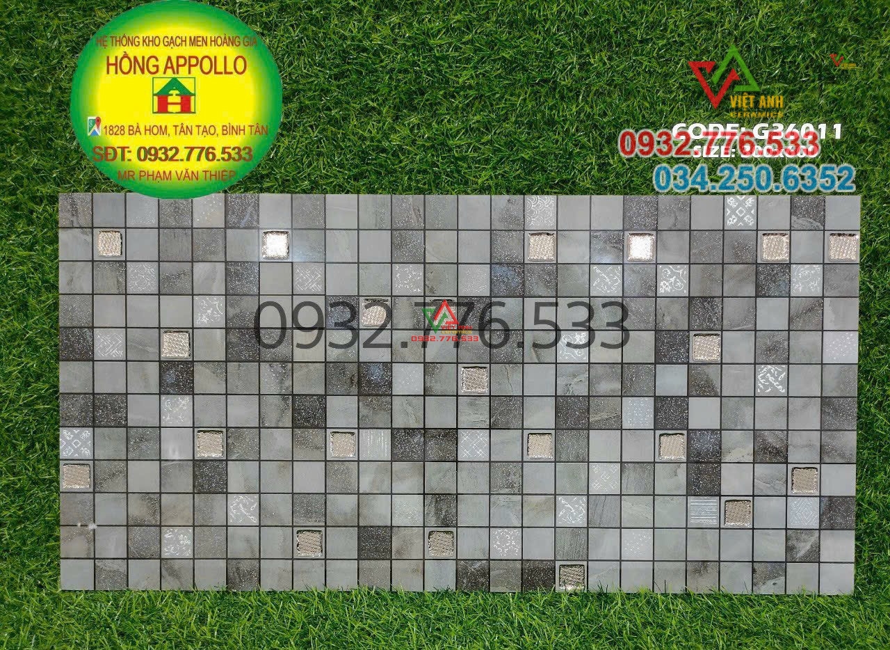 Gạch 30x60 nhũ bạc mosaic hàng đẹp giá rẻ