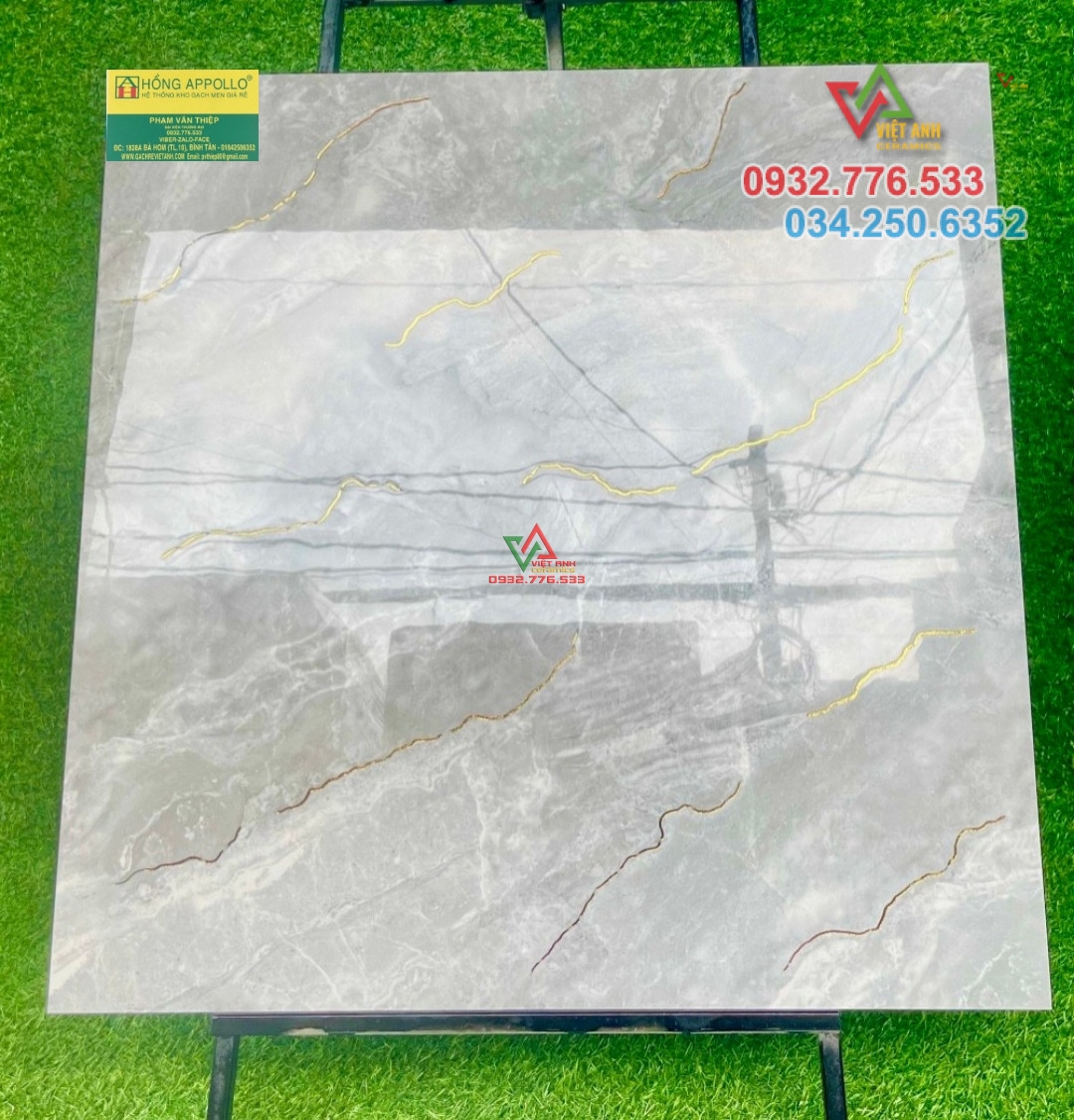 Gạch 80x80 vân đá lát nền ánh kim Onyx tại Kiên Giang