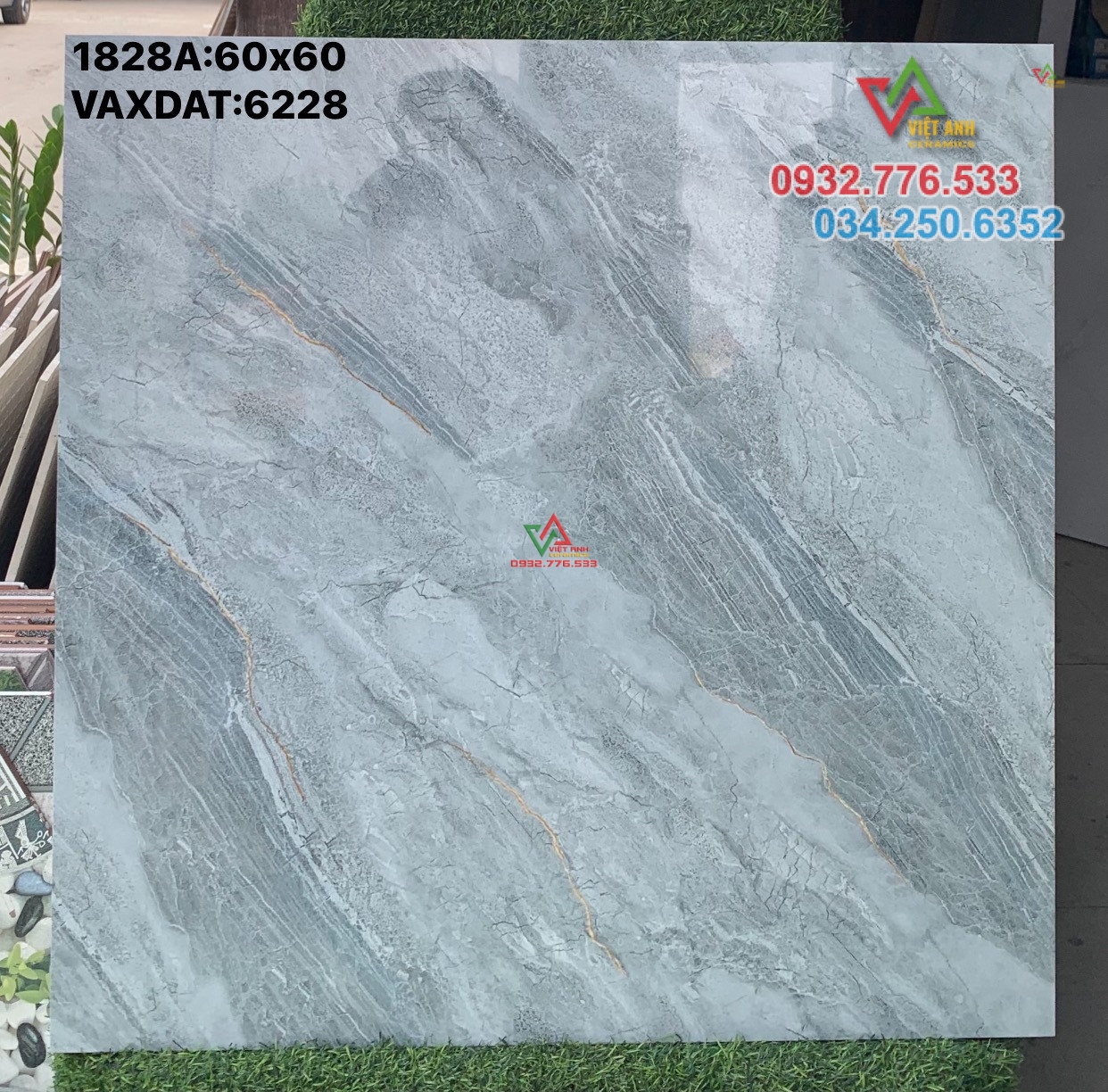 Gạch đá 60x60 bóng kiếng hàng loại 1 sẵn trong kho
