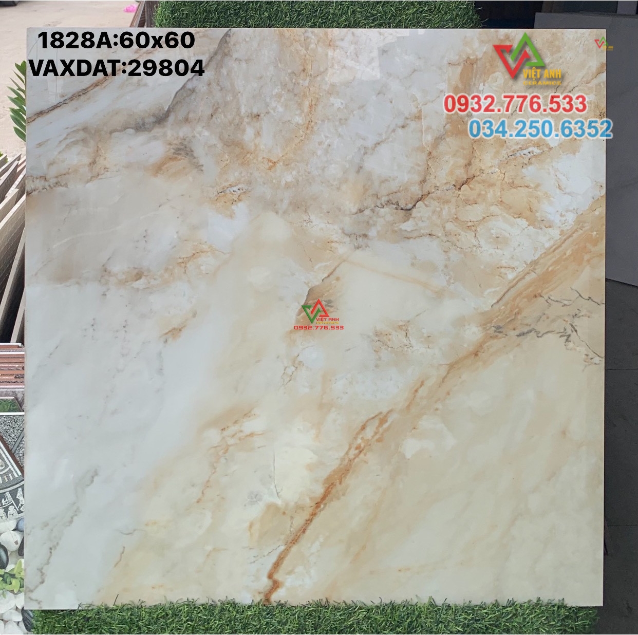 Gạch giả đá lát nền 60x60 marble hàng nội địa bóng kiếng