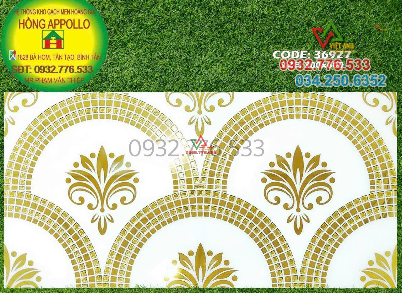 Gạch ốp tường trang trí 30x60 nhũ vàng sang trọng
