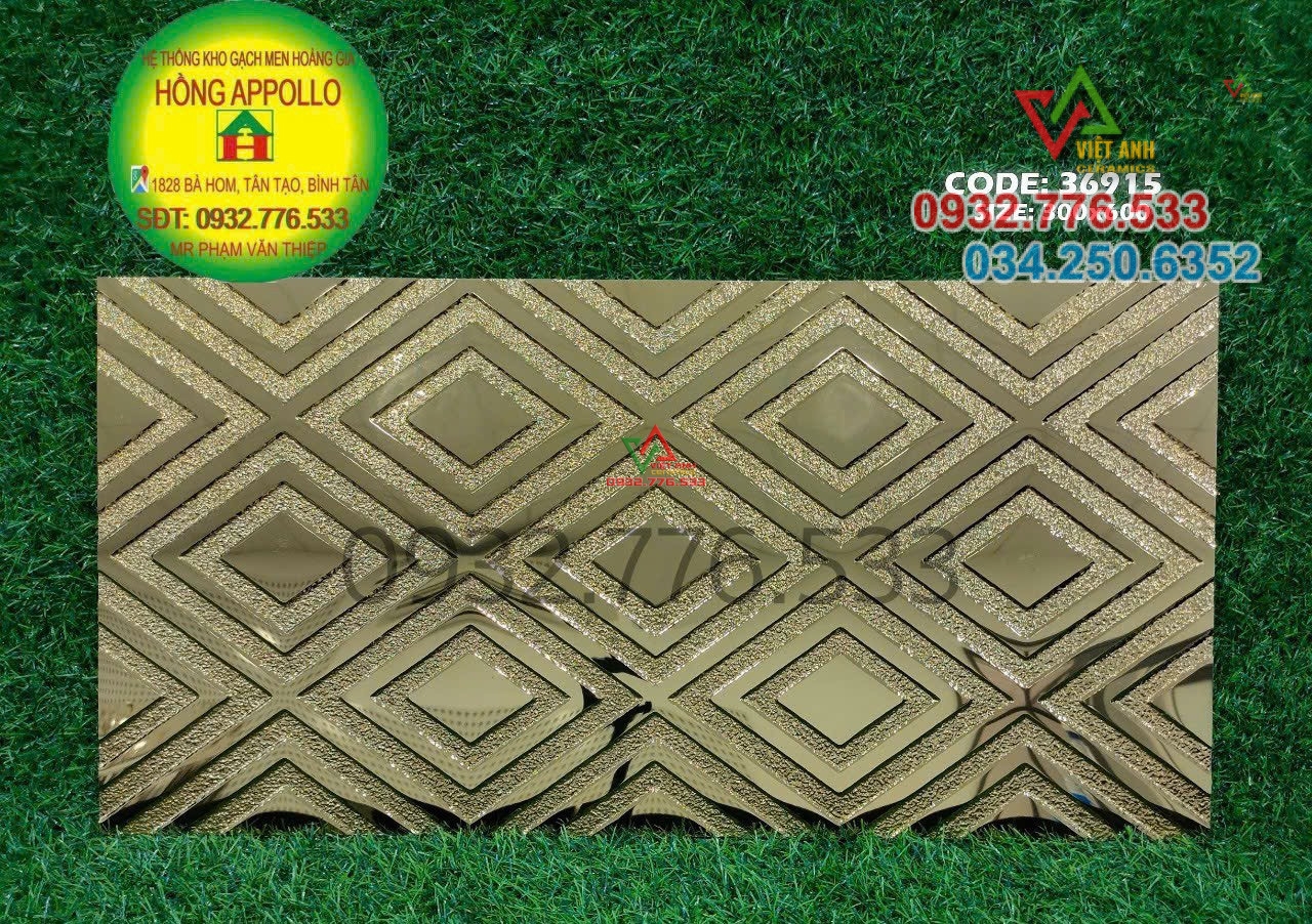 Gạch trang trí 30x60 nhũ vàng ốp tường
