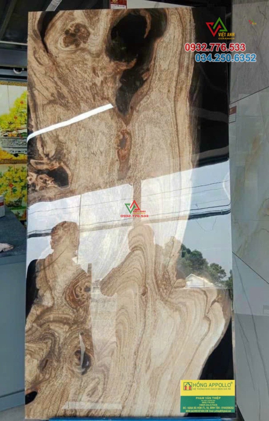 Gạch 60x120 màu nâu đen bóng kiếng nhập khẩu Ấn Độ cao cấp