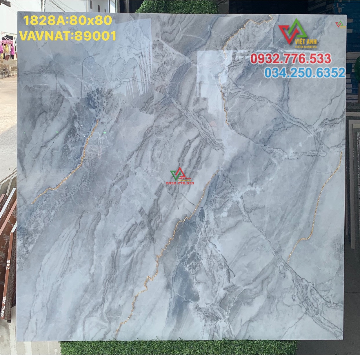 Gạch 80x80 đá bóng kiếng toàn phần hàng VN mã 89001