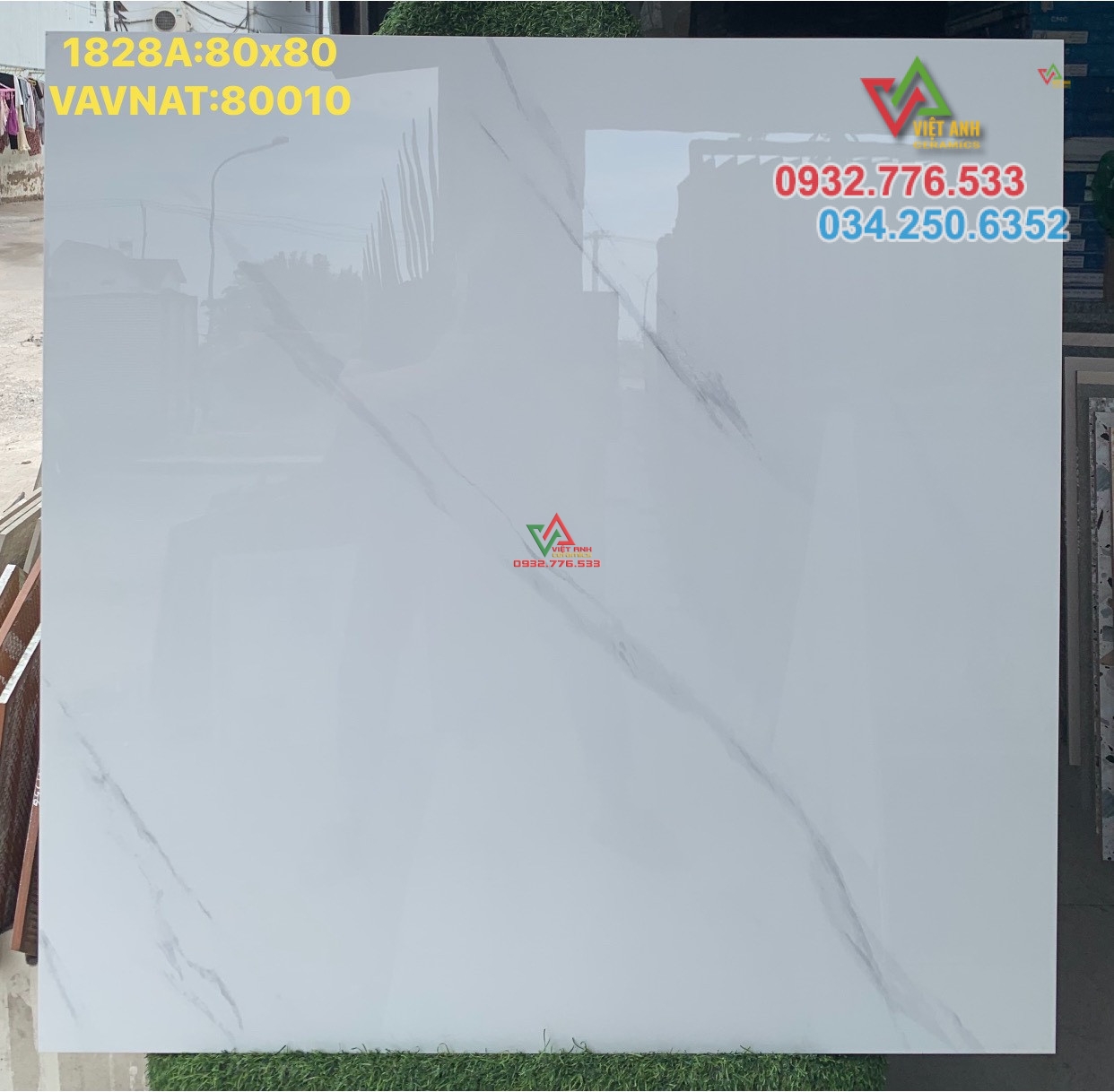 Gạch 80x80 trắng vân mây mã 80010 hàng sale tại TPHCM