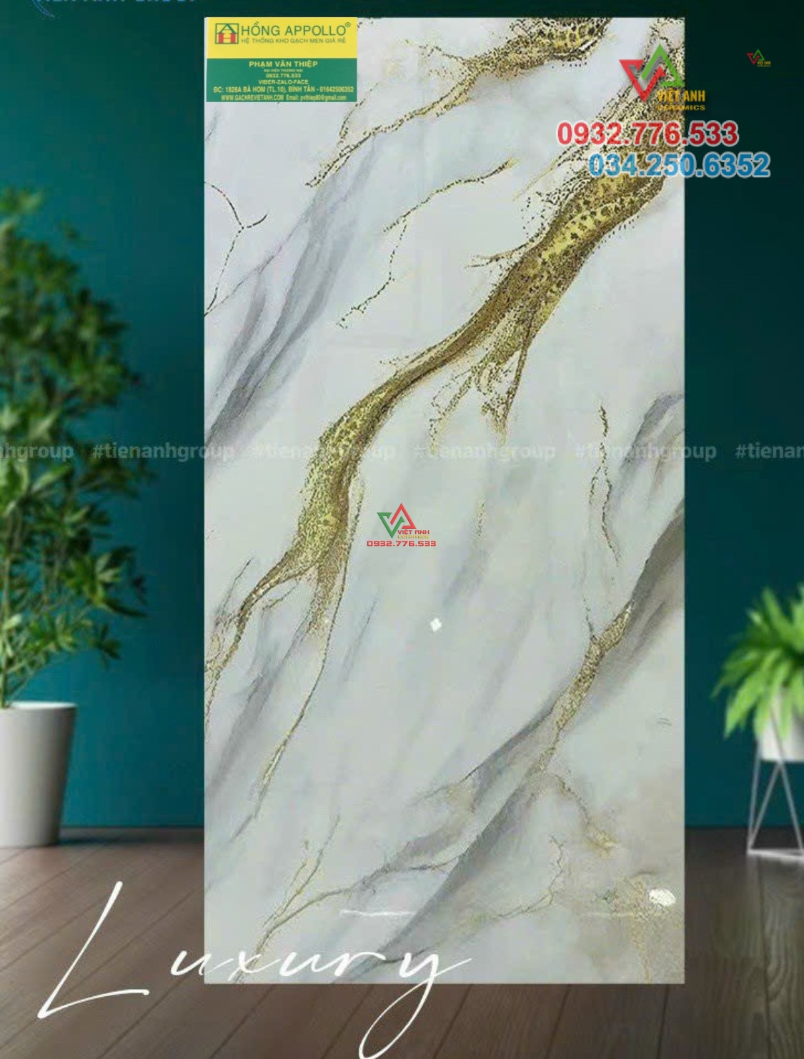 Gạch bóng kiếng 60x120 đá cẩm thạch nhân tạo ốp lát cầu thang