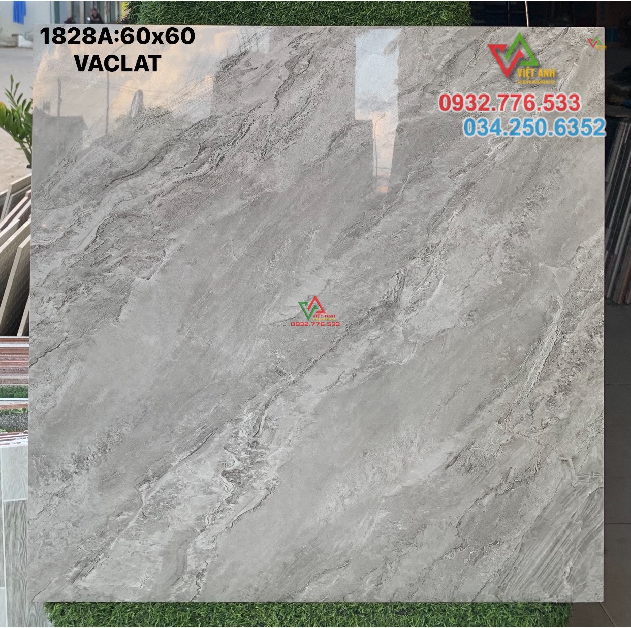 Gạch 60x60 màu xám cao cấp đá bóng kiếng tại An Giang