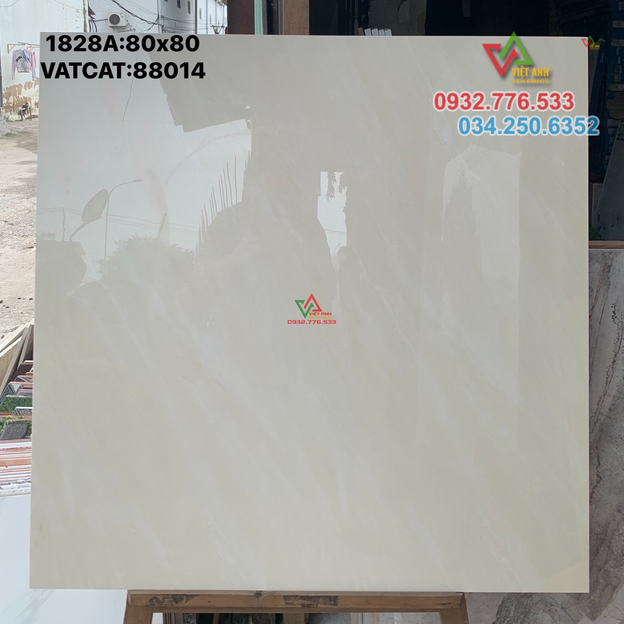 Gạch 80x80 màu trắng kem cao cấp hàng VN mã 88014