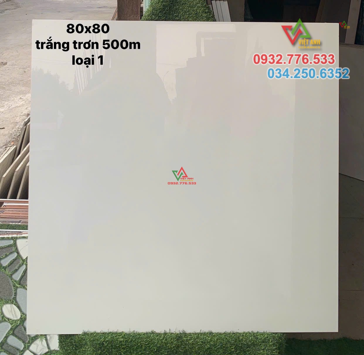 Gạch 80x80 màu trắng trơn hàng loại 1 hàng có sẵn trong kho mẫu mới nhất