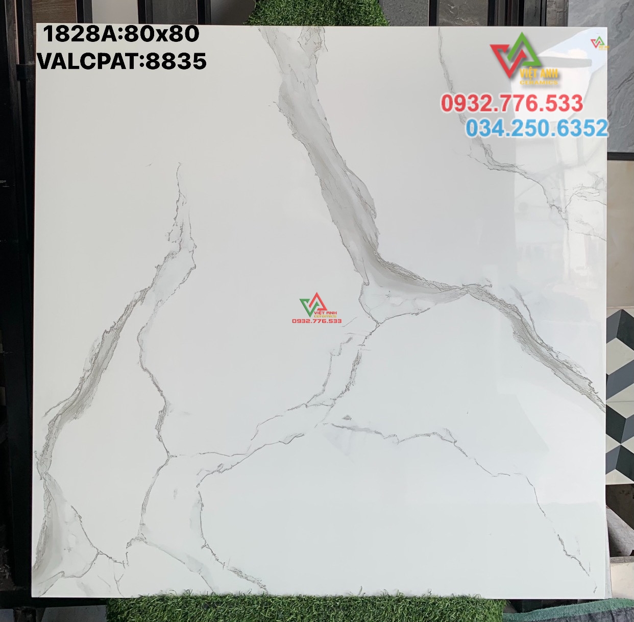 Gạch 80x80 ốp lát nền nhà màu trắng vân khói cao cấp tại Bình Tân