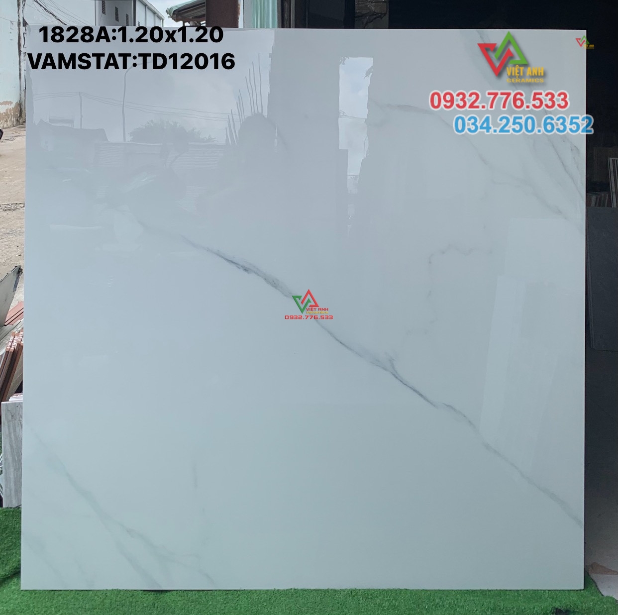 Gạch khổ lớn 120x120 màu trắng vân khói mã TD12016 nhập khẩu Trung Quốc