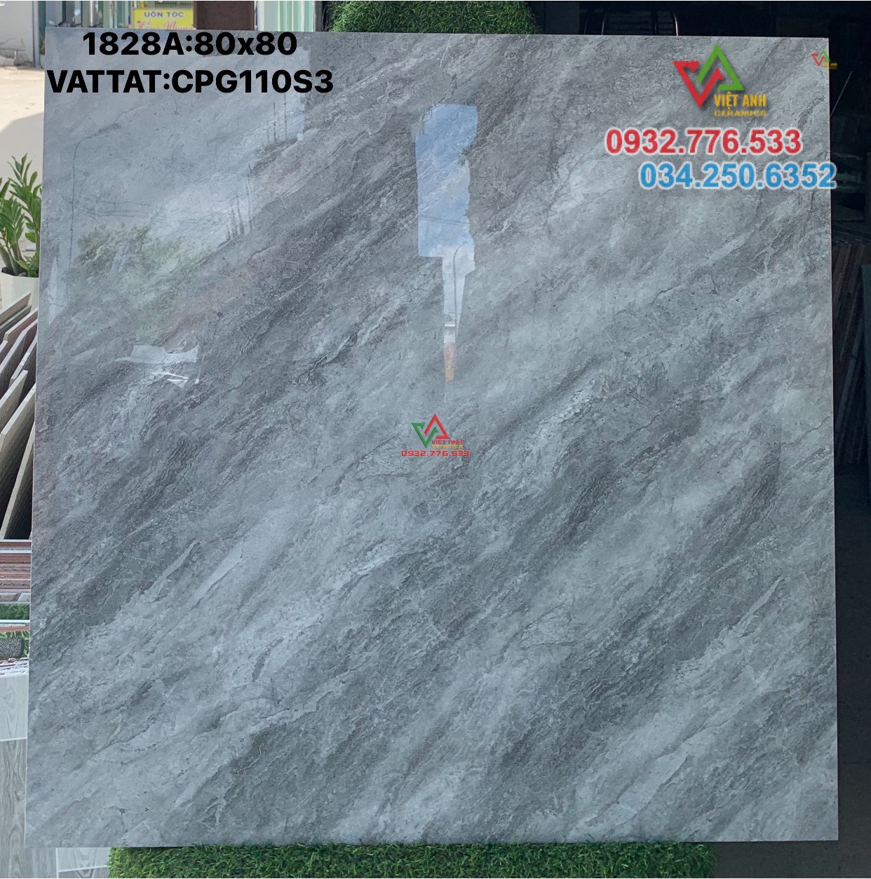 Gạch 80x80 màu xám bóng kiếng giá rẻ tại kho