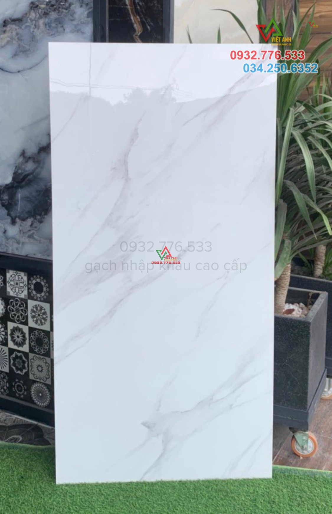 Gạch cao cấp 80x160 nhập khẩu Ấn Độ màu trắng khói nhẹ