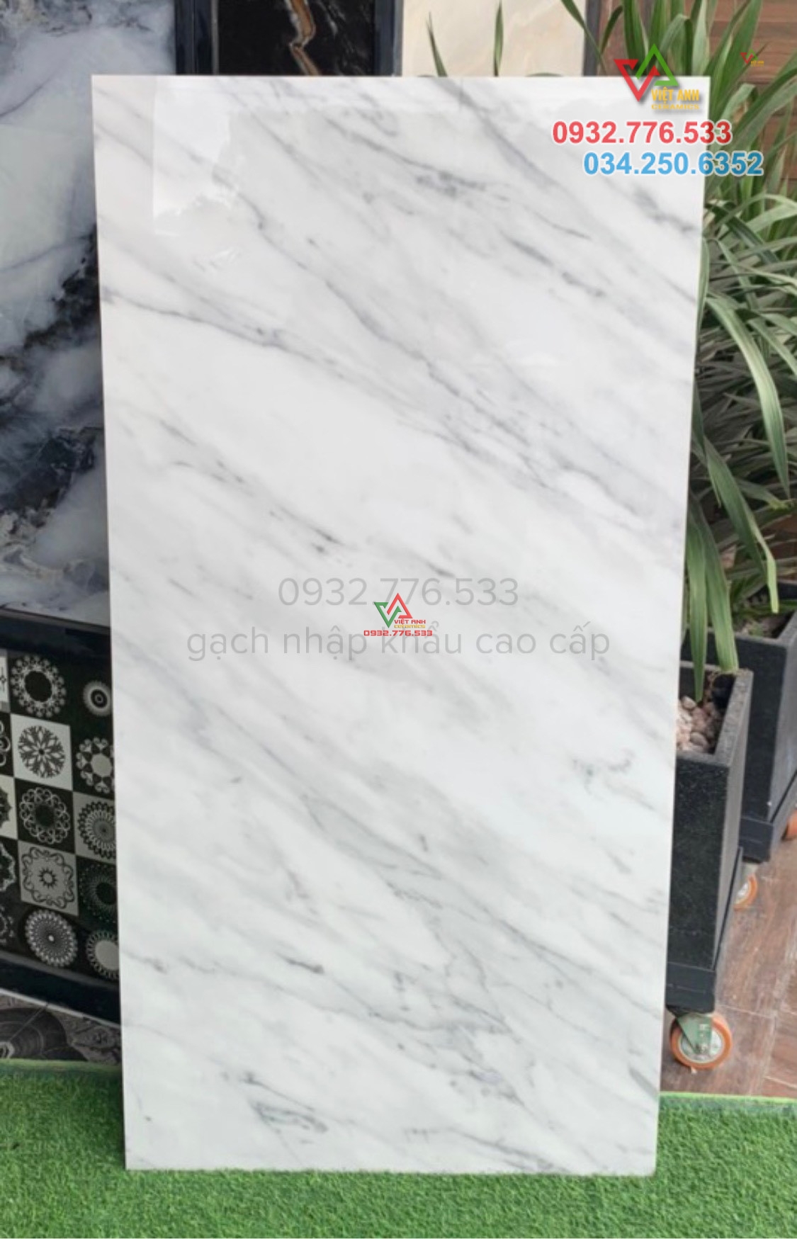 Gạch khổ lớn 80x160 nhập khẩu vân marble ốp tường đẹp