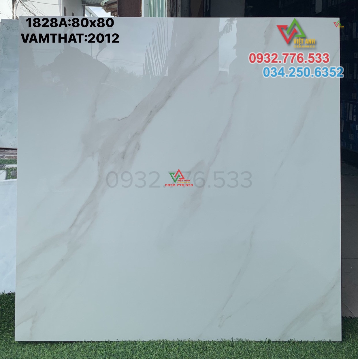 Gạch 80x80 màu trắng vân khói nhập khẩu Ấn Độ cao cấp