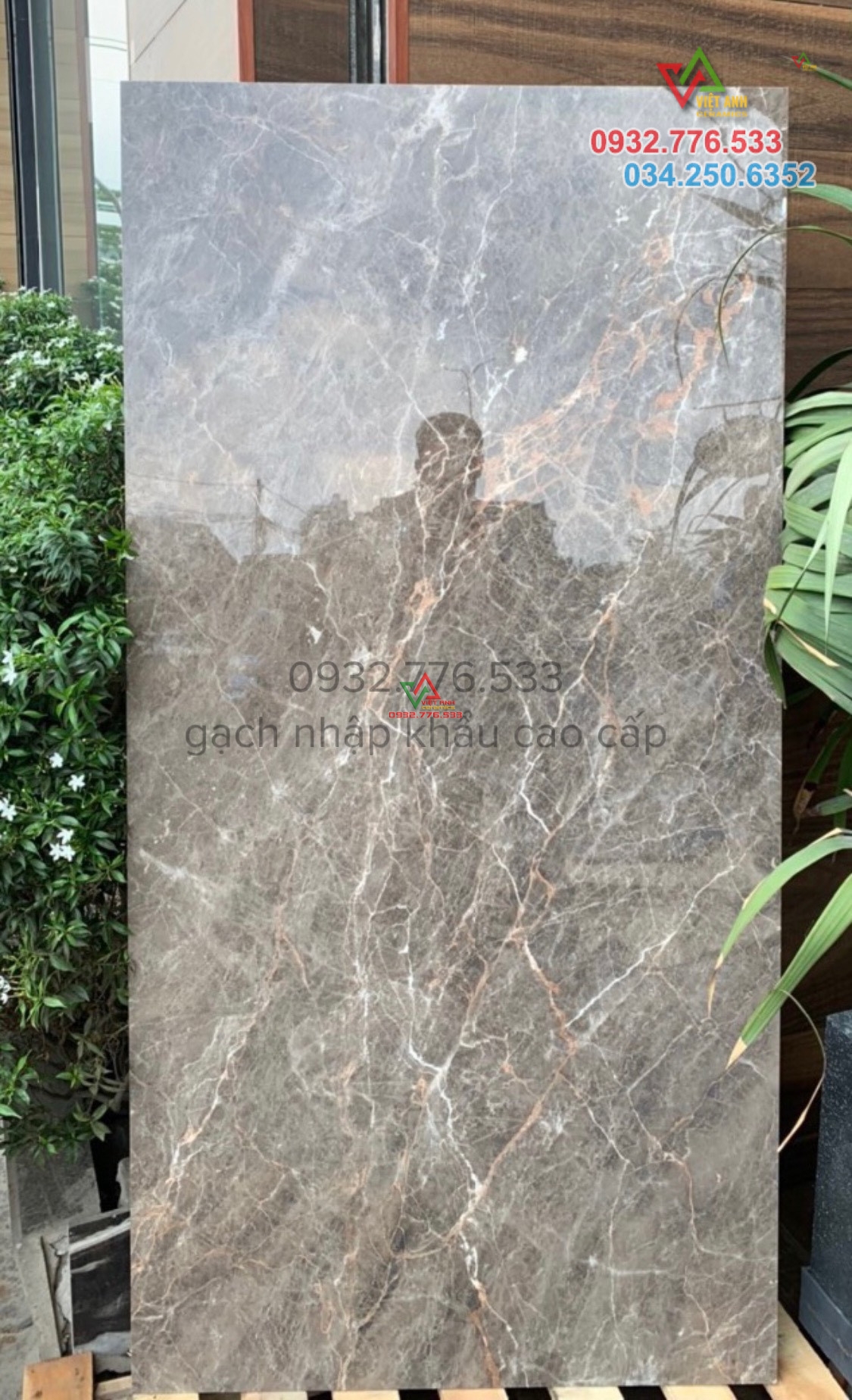 Gạch đá granite 80x160 màu xám bóng kiếng