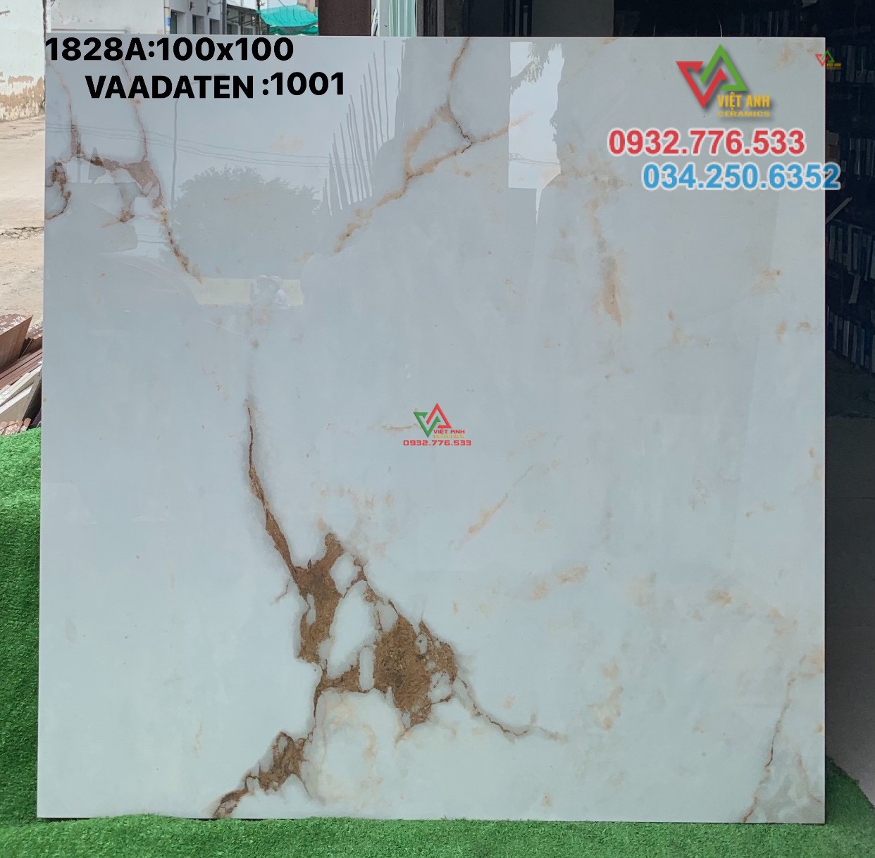 Gạch ốp lát nền nhà khổ lớn 100x100 mã 1001 hàng cao cấp Ấn Độ