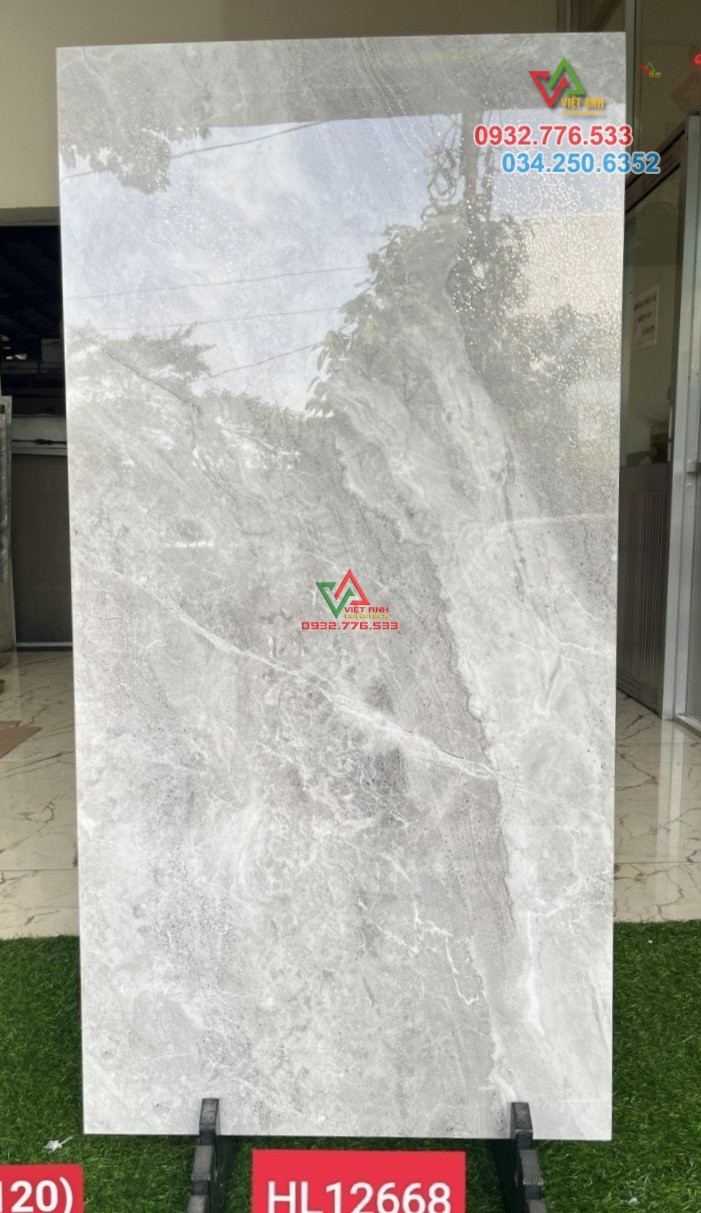 Gạch 60x120 màu xám lát nền phòng khách mã 12668