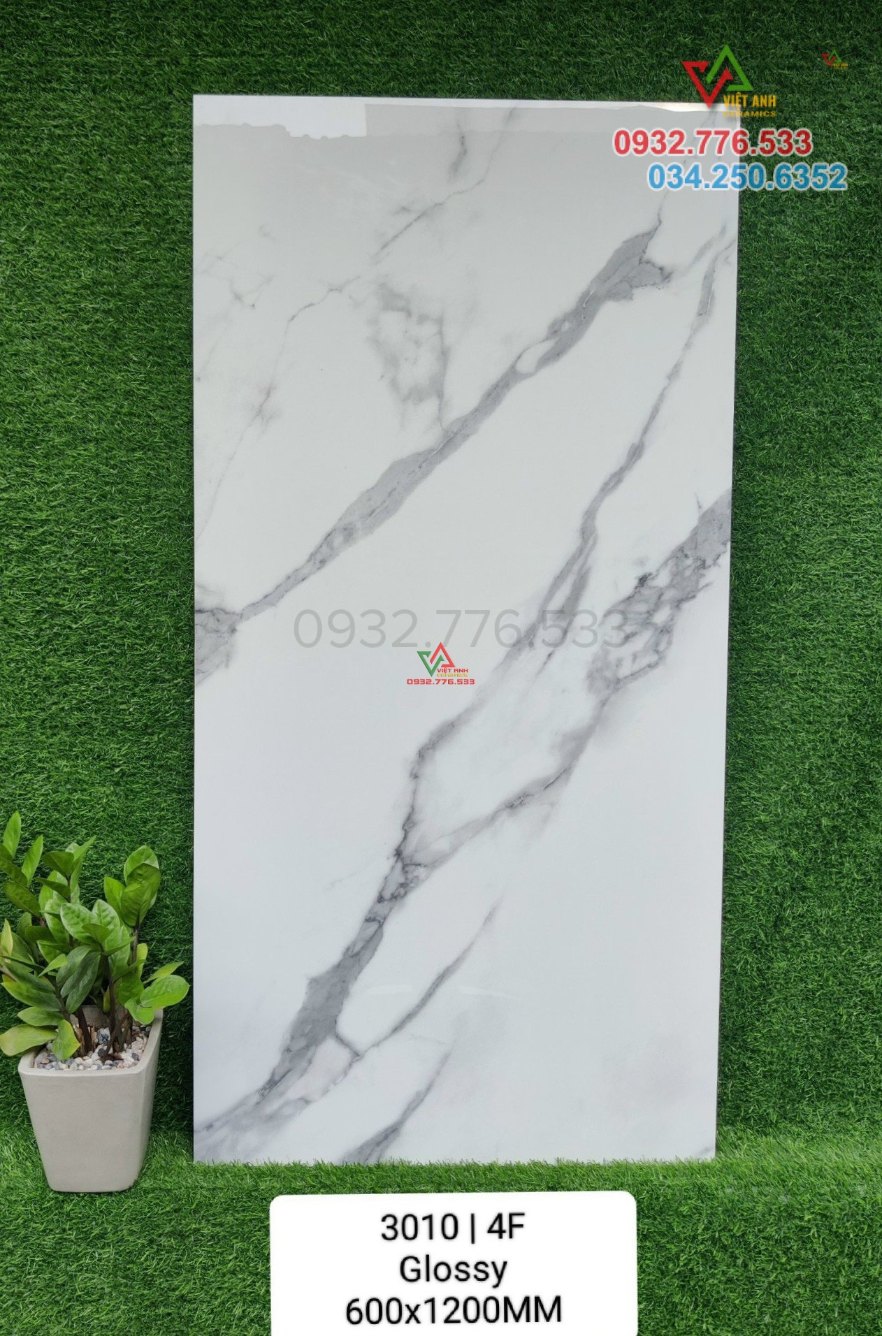 Gạch 600x1200 màu trắng vân khói mẫu mới năm 2024