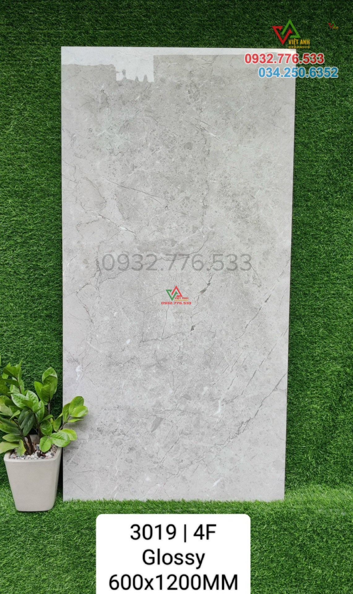 Mẫu gạch khổ lớn 60x120 bóng kiếng trang trí tường nhà