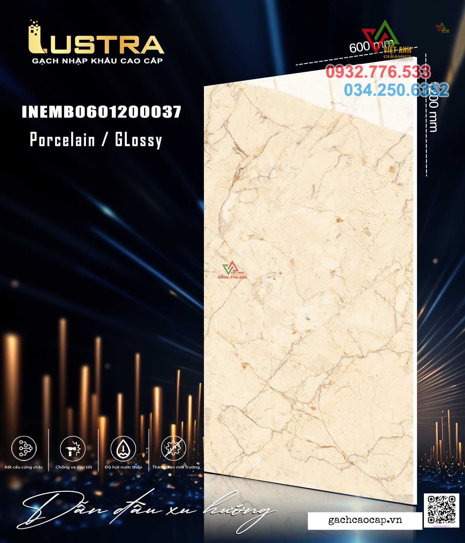 GẠCH BÓNG KIẾNG 60X120 HÀNG TRANG TRÍ LUSTRA INEMB