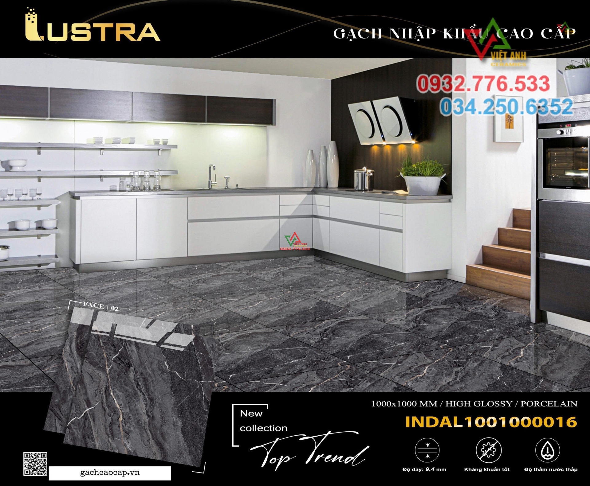 High quality 100x100 glossy gray white vein tiles imported from India