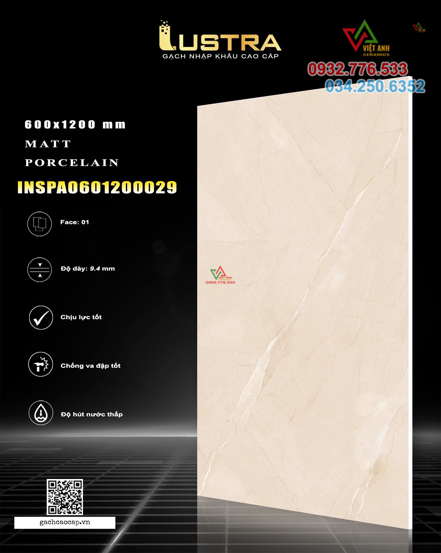 Gạch 60x120 translucent stone tiles for high end Lustra villa