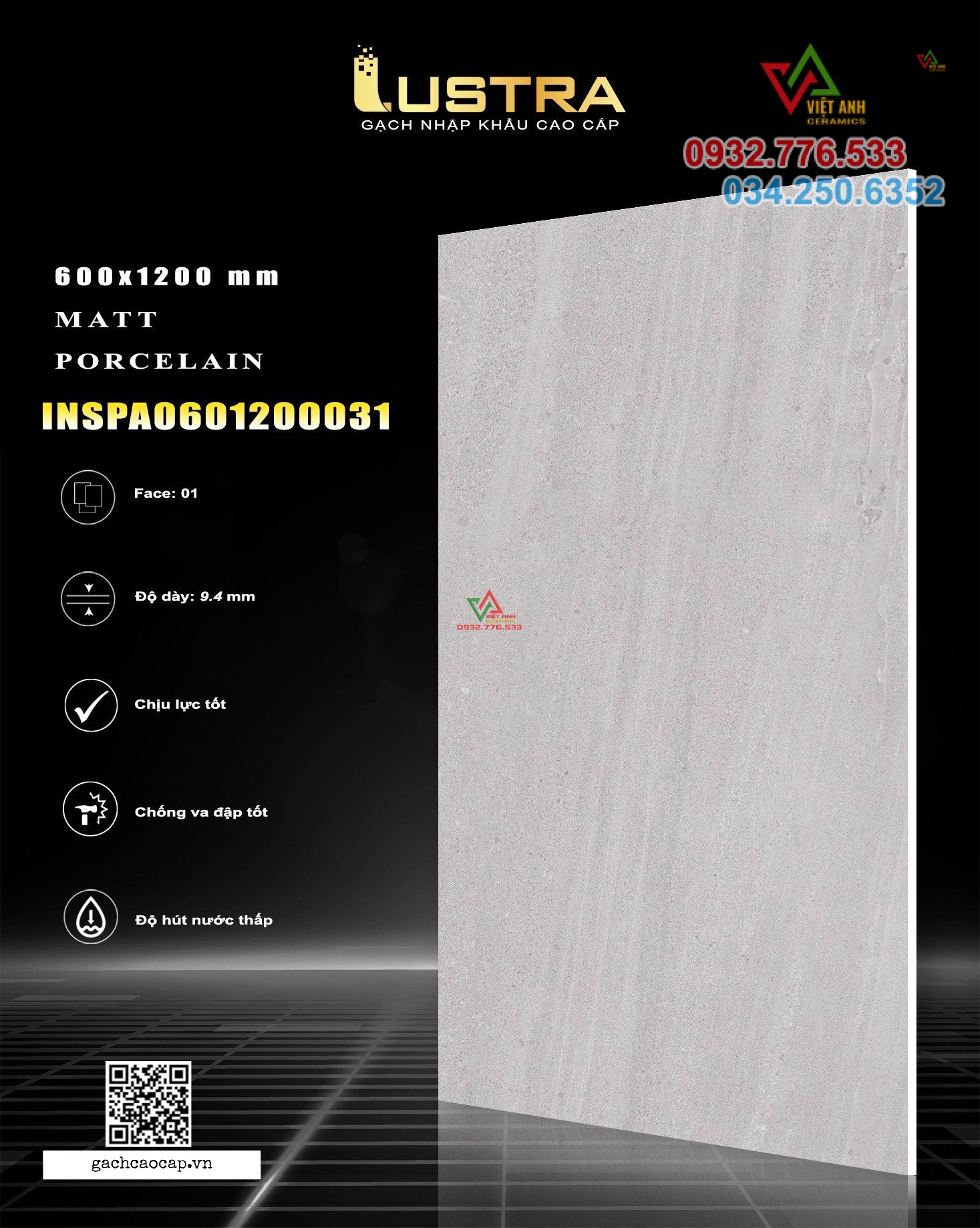 Gạch ốp lát khổ lớn 60x120 hàng nước ngoài có sẵn tại kho Bình Tân