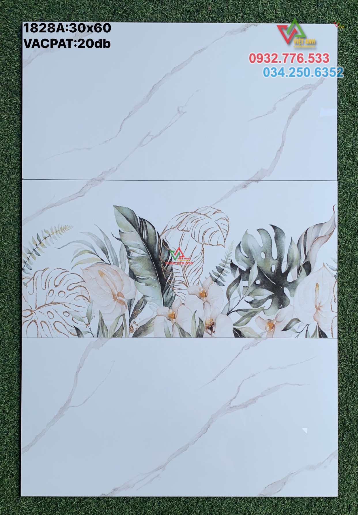 Gạch 30x60 hàng VN Apodio màu trắng khói
