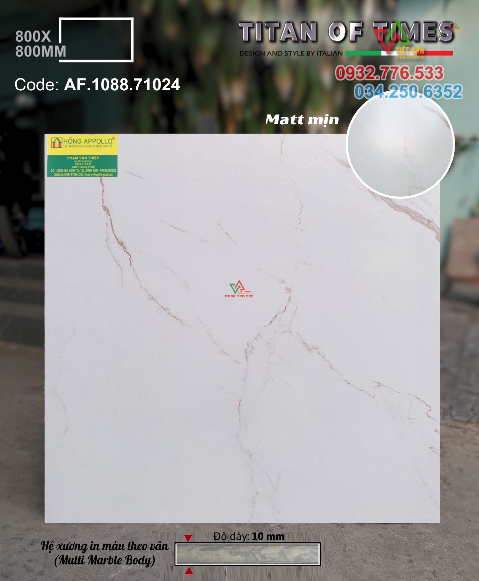 Gạch 80x80 đá titan hàng mờ Apodio cao cấp