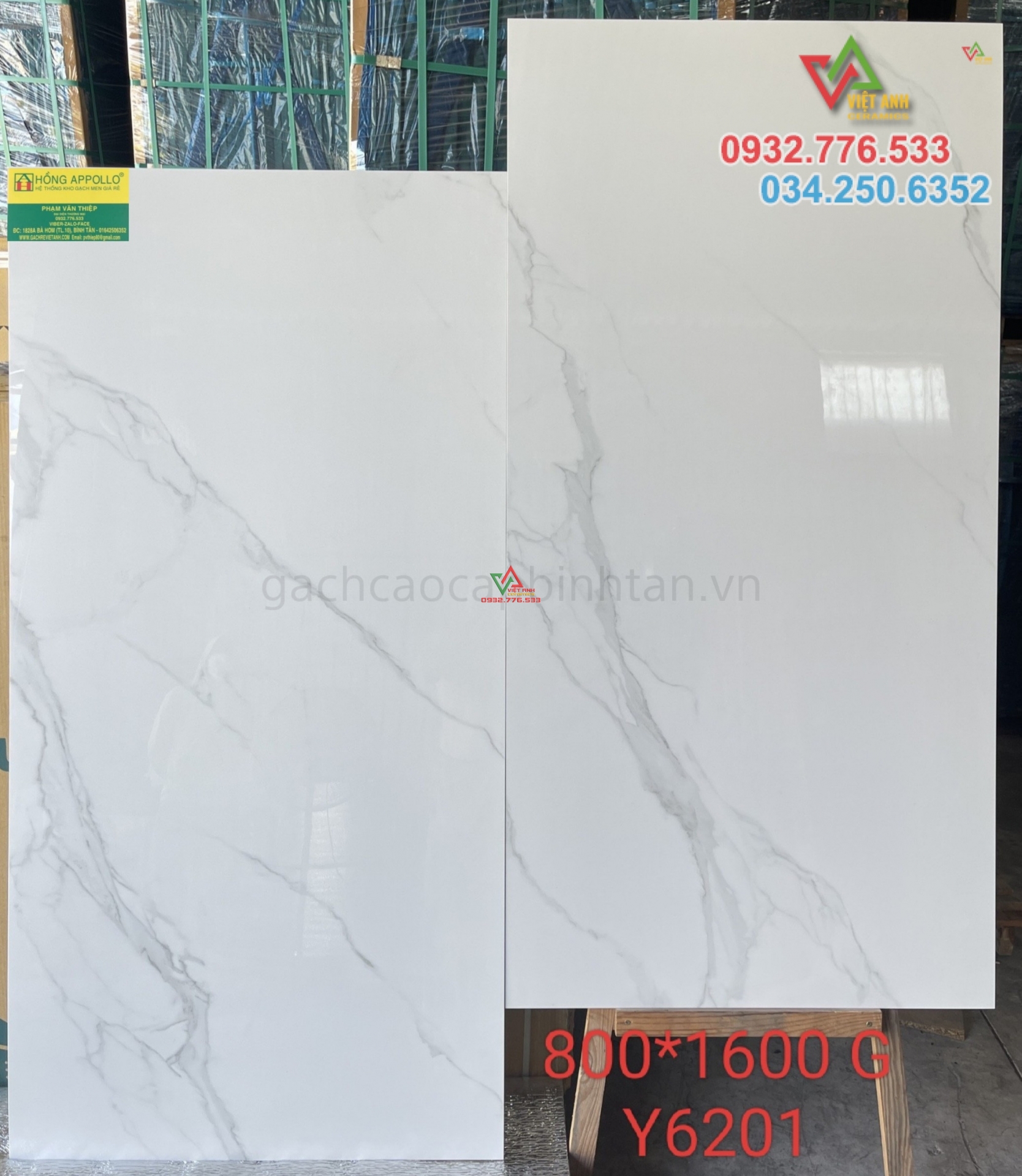 Gạch 80x160 màu trắng vân khói đá bóng kiếng Y6201