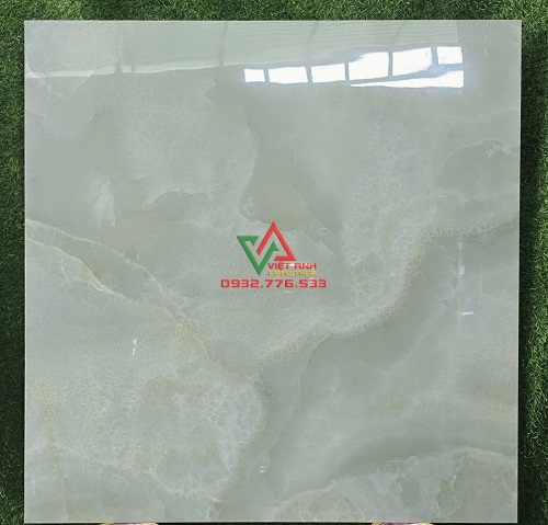 Gạch Ấn 80x80 vân màu xanh nhạt lát nền tại Việt Nam