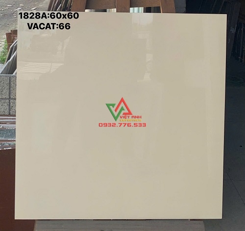 Gạch lát nền 60x60 màu kem nhạt trơn đá bóng kiếng hàng granite