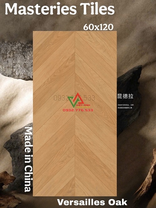 Gạch lát nền 60x120 giả gỗ TQ đơn giản sang trọng