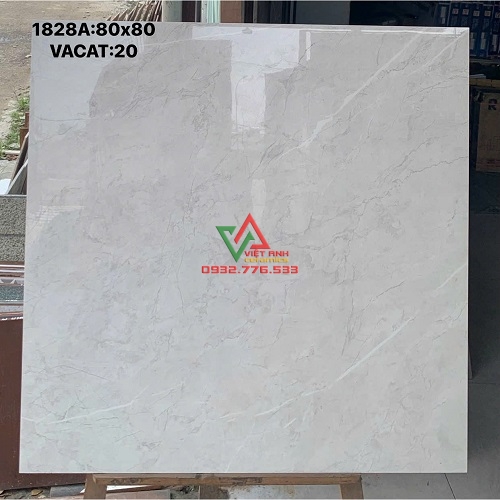 Gạch lát nền 80x80 vân đá màu trắng ngọc hàng Việt