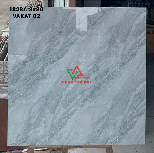 Gạch ốp lát 80x80 màu xám xanh vân đá tại kho