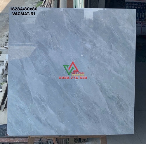 Gạch 80x80 màu xám khói vân đá hàng VN tại kho Việt Anh