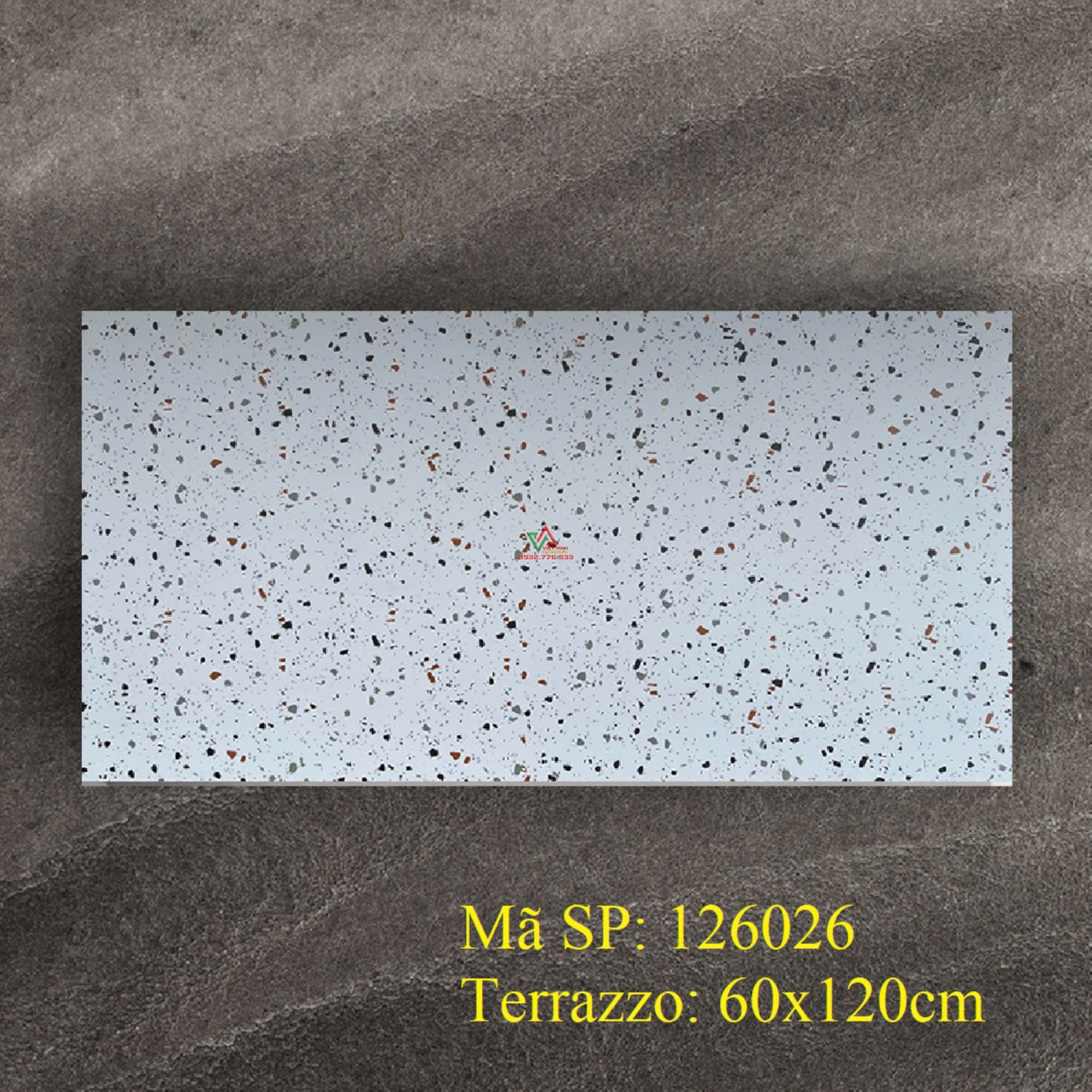 Gạch đá mờ 60x120 ốp lát sang trọng hàng terrazzo mã 126026