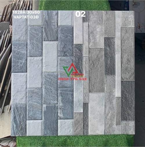Gạch 30x60 ốp tường trang trí vân đá màu xám sáng