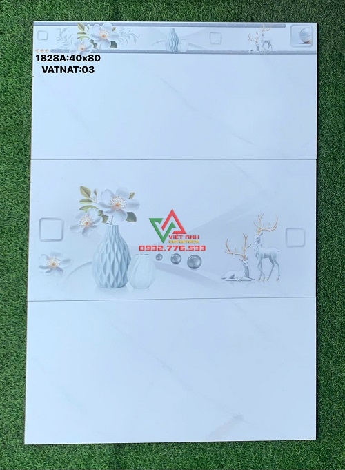 Gạch ốp tường 40x80 trắng xám nhạt vân đá tối giản