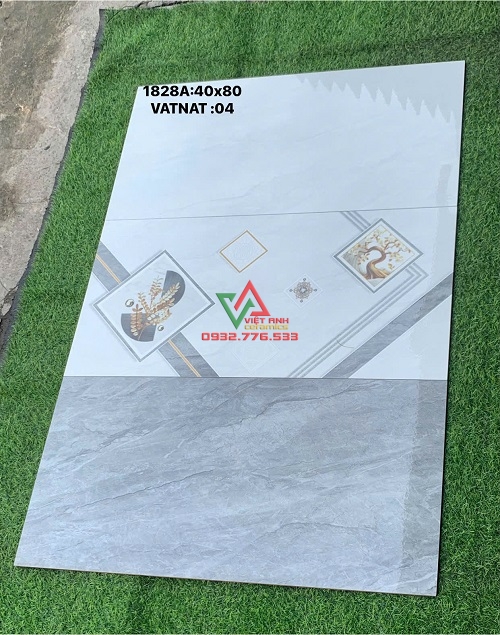 Gạch ốp tường 40x80 xám ghi vân đá trang trí