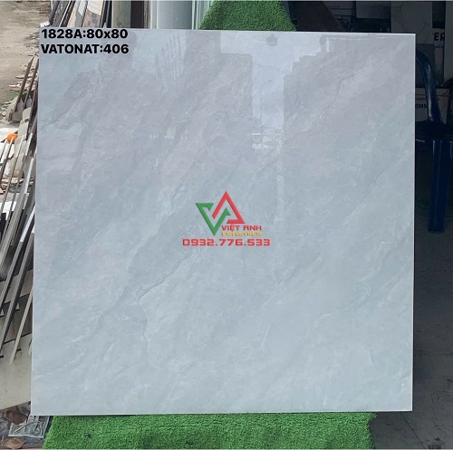 GẠCH 80X80 XÁM NHẠT VÂN ĐÁ BÓNG KIẾNG