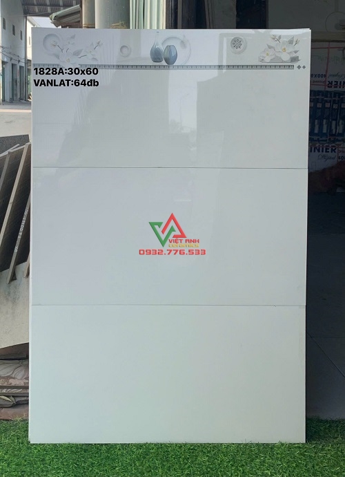 Gạch 30x60 Trắng Viền Xám Tối Giản Cao Cấp