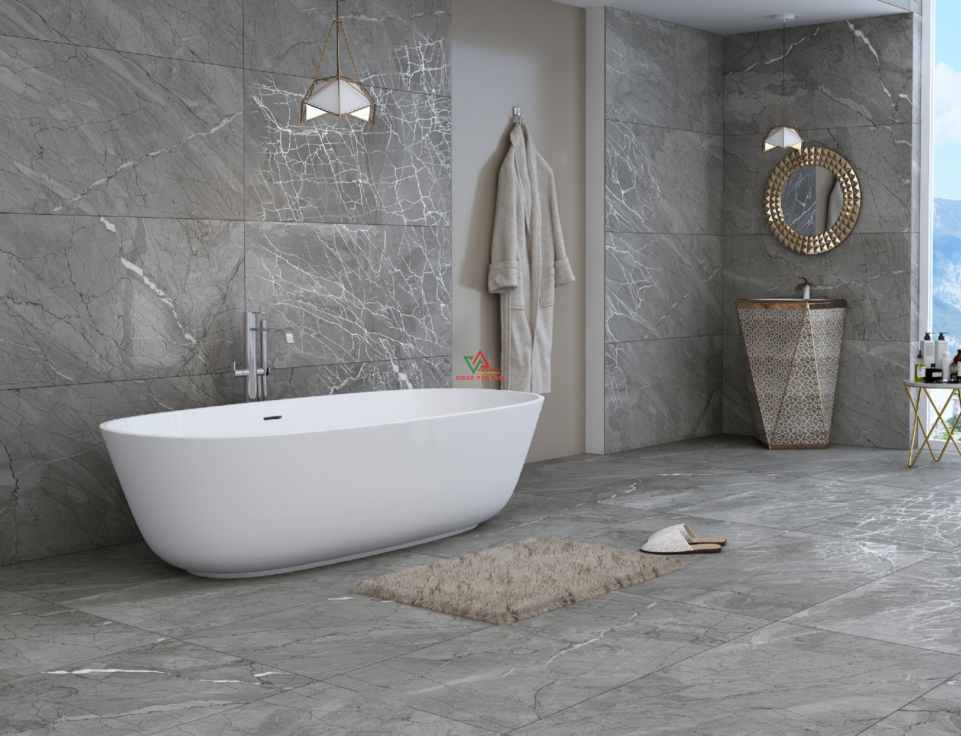gạch bóng kiếng 60x120 ốp tường