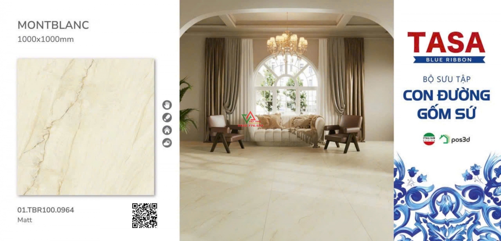 Gạch 100x100 VN MONTBLANC hàng có sẵn trong kho