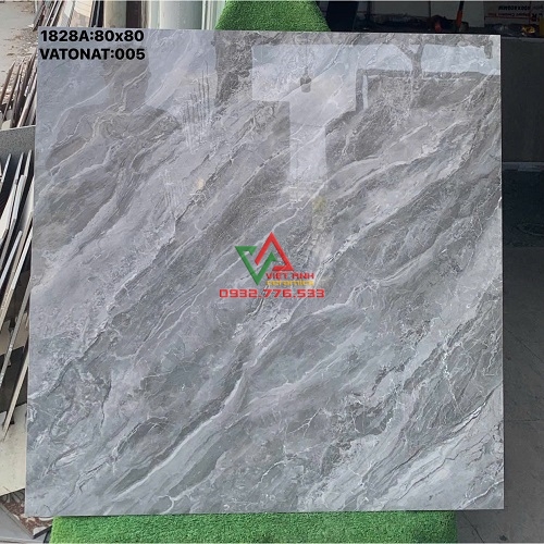 GẠCH LÁT NỀN 80X80 VÂN ĐÁ XÁM KHÓI VÂN MÂY NHẸ