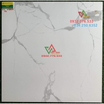 80x80 gạch lát nền đá bóng kiếng toàn phần màu trắng vân khói VN88005
