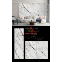 Đá Nung Kết Ốp Lát Cao Cấp 80x260 Carved Fish Maw Gold