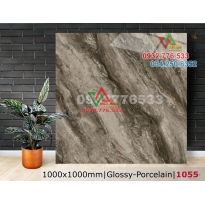 Gạch 100×100 màu nâu tây ốp lát mặt tiền 1055